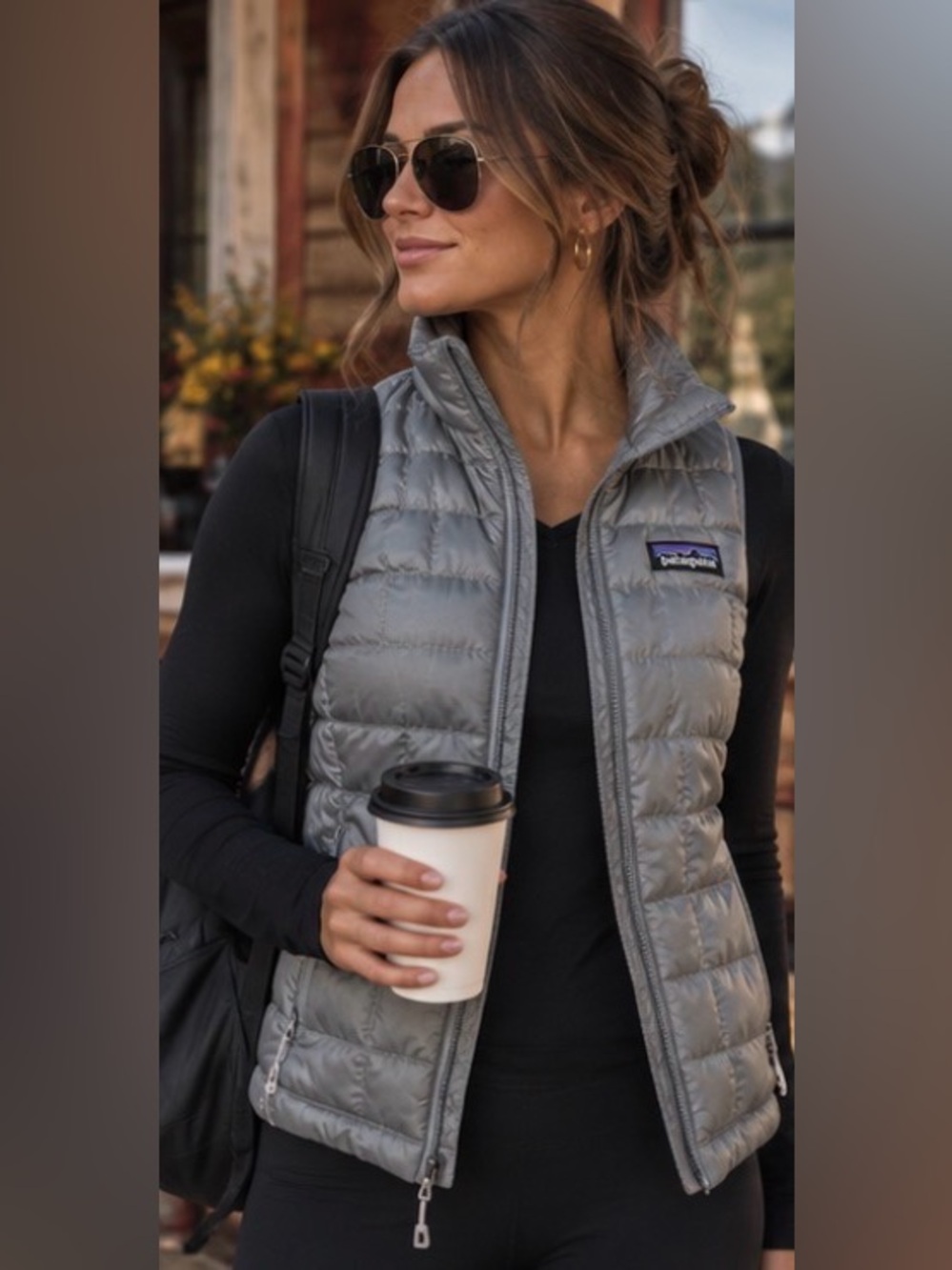 Patagonia Gray Nano Puff Vest Microsoft Surface PrimaLoft gorpcore granola